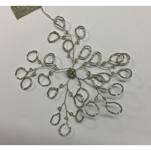 Seasons of Cannon Falls Ornaments Glass & Wire Beaded Snowflake Assorted 3pc - Picture 6 of 12